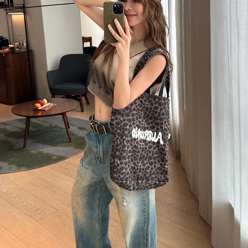 Boutique Leopard Shoulder Tote Bag